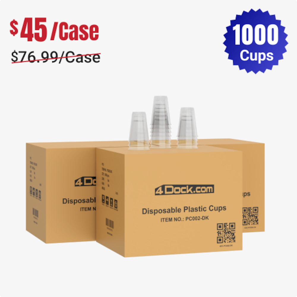 1000 Pack Clear Cups Disposable Plastic Cups_4Dock